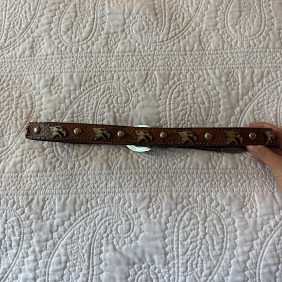 Vintage Doppia Vita Brown Leather Belt - Picture 2 of 5